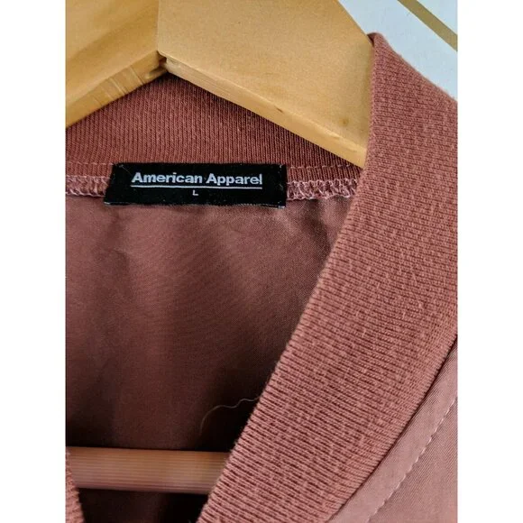 American Apparel Women's Zip Up Jacket Orange Size Large READ - Picture 5 of 8